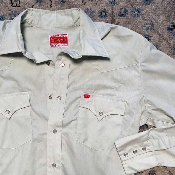Sea-foam green vintage Ely western long sleeve - Picture 4 of 5